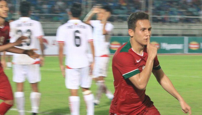 Egy Maulana saat mencetak gol kegawang Myanmar(@pssi__fai) | Twitter